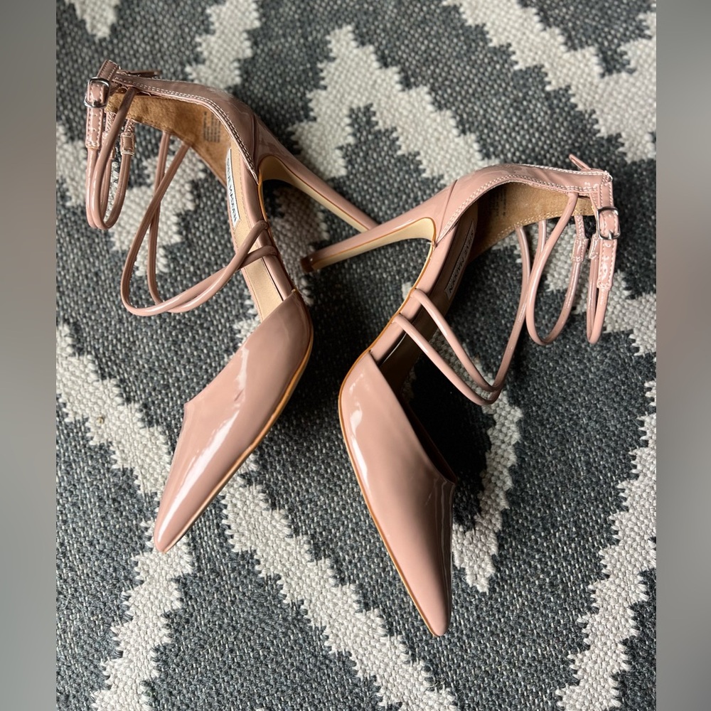 𝗦𝗧𝗘𝗩𝗘 𝗠A𝗗𝗗𝗘𝗡 Nude Strappy Heels Size 9 - Picture 6 of 11